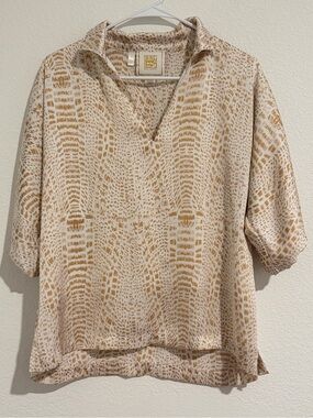 Emily McCarthy Dallas Blouse Snake Print Size Medium